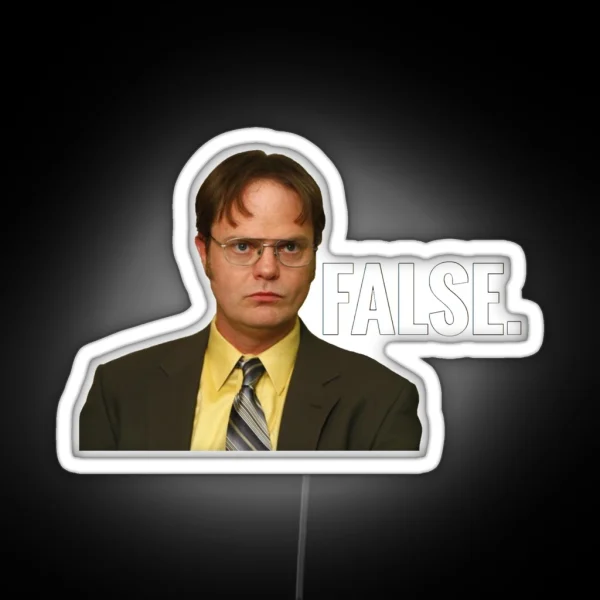Dwight Schrute False RGB Neon Sign