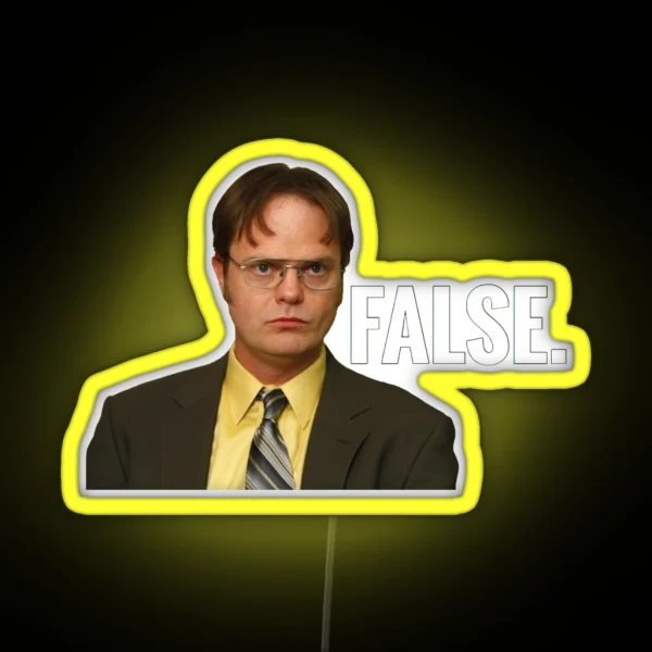 Dwight Schrute False RGB Neon Sign