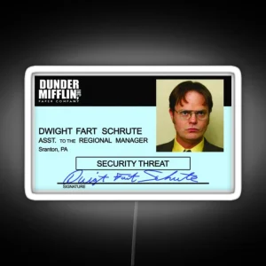 Dwight Schrute ID Badge RGB Neon Sign