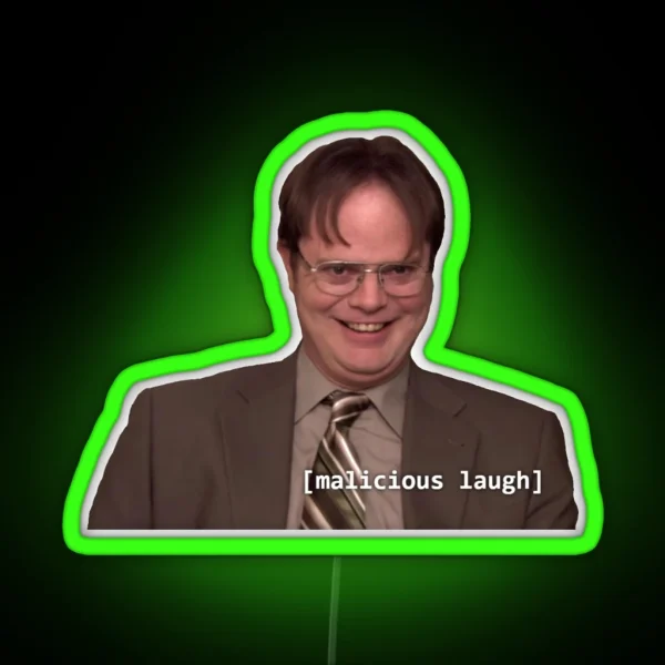 Dwight Schrute Laugh The Office RGB Neon Sign