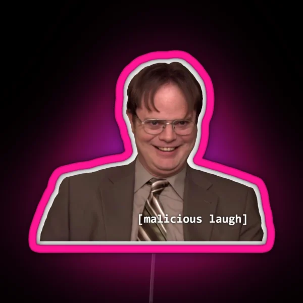 Dwight Schrute Laugh The Office RGB Neon Sign
