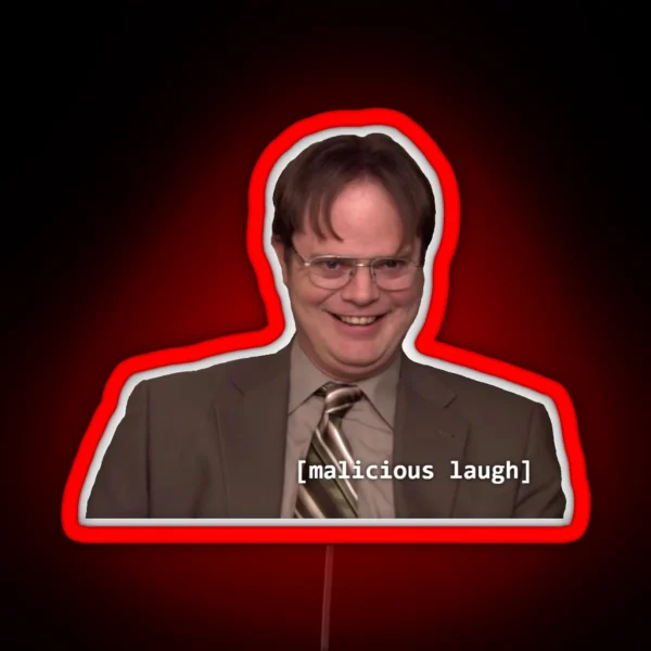 Dwight Schrute Laugh The Office RGB Neon Sign