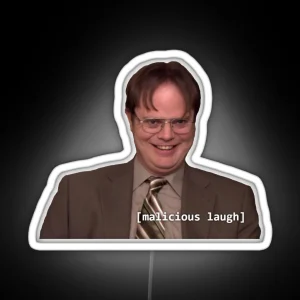 Dwight Schrute Laugh The Office RGB Neon Sign