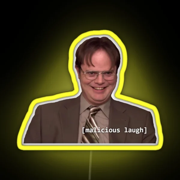 Dwight Schrute Laugh The Office RGB Neon Sign