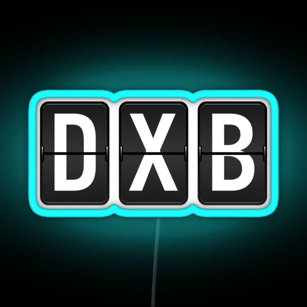 DXB Dubai Airport Code RGB Neon Sign