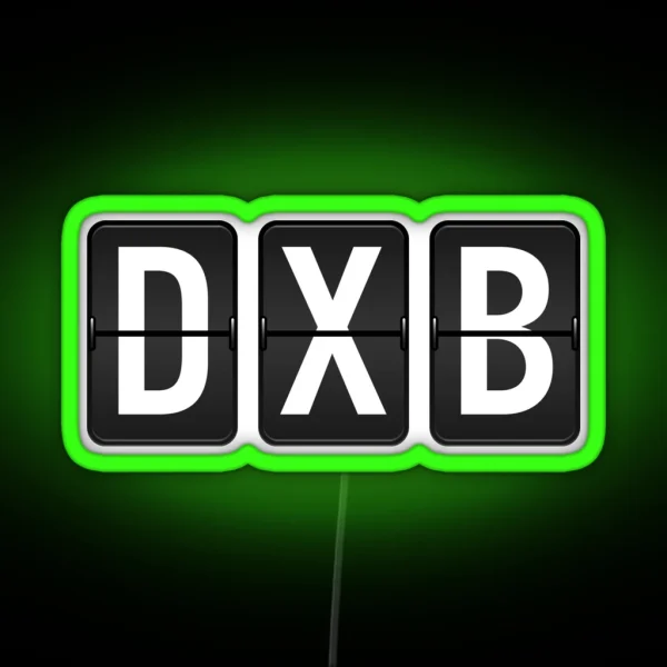 DXB Dubai Airport Code RGB Neon Sign