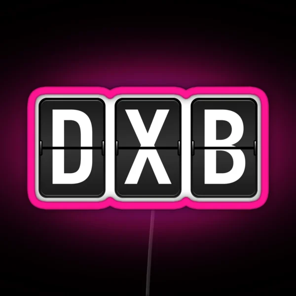 DXB Dubai Airport Code RGB Neon Sign