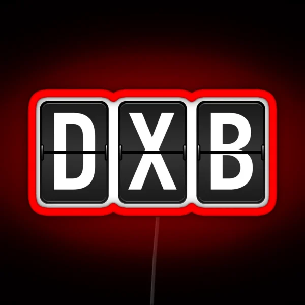 DXB Dubai Airport Code RGB Neon Sign