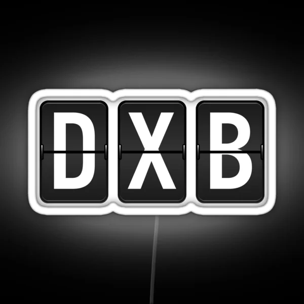 DXB Dubai Airport Code RGB Neon Sign
