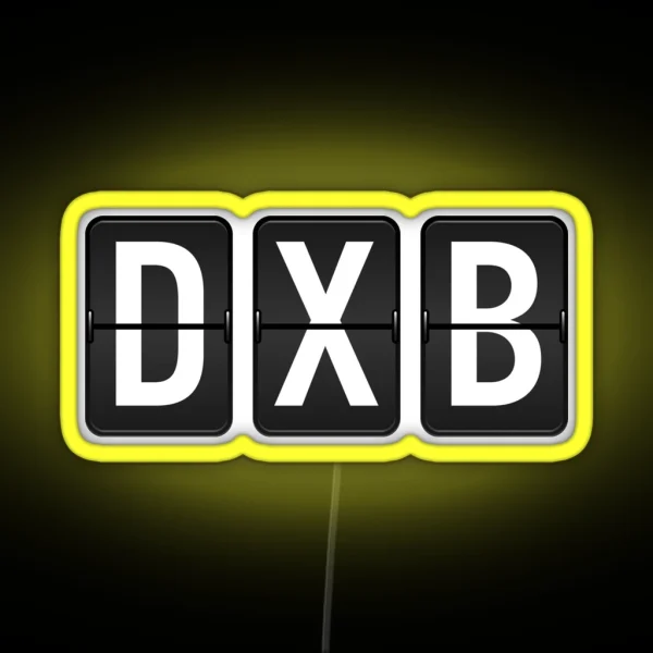 DXB Dubai Airport Code RGB Neon Sign