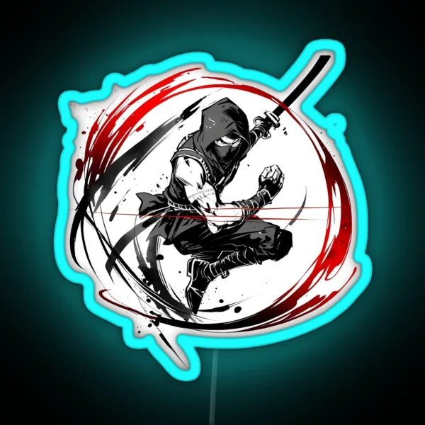 Dynamic Ninja Strike RGB Neon Sign