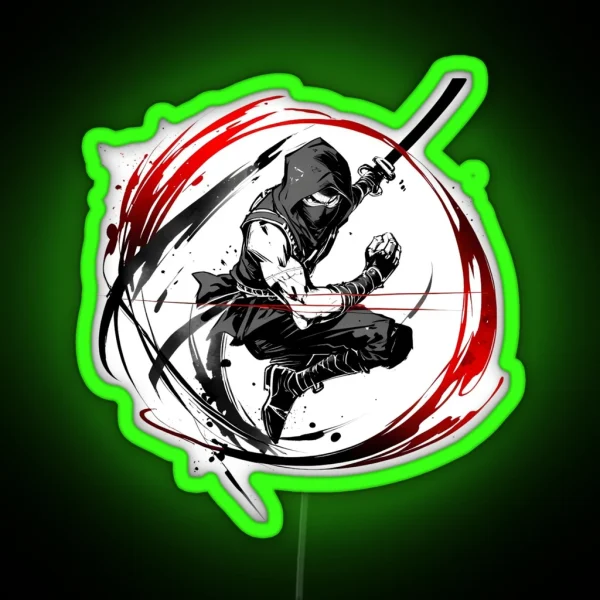 Dynamic Ninja Strike RGB Neon Sign