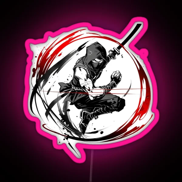 Dynamic Ninja Strike RGB Neon Sign