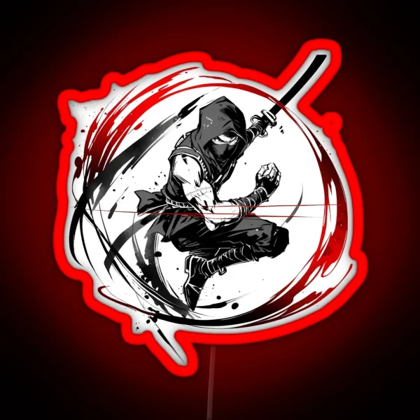 Dynamic Ninja Strike RGB Neon Sign