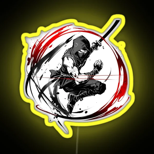 Dynamic Ninja Strike RGB Neon Sign