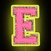 E Bubblegum Glitter Varsity Letter Patches RGB Neon Sign - Image 5