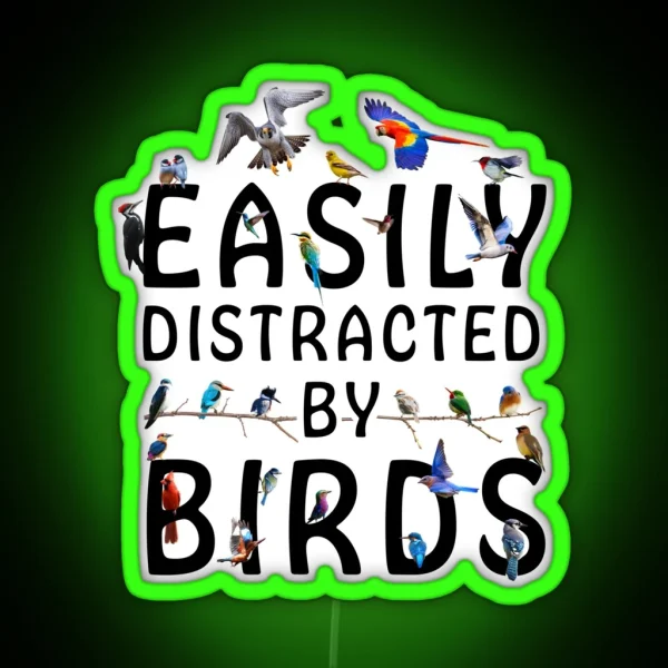 Easily Distracted By Birds RGB Neon Sign