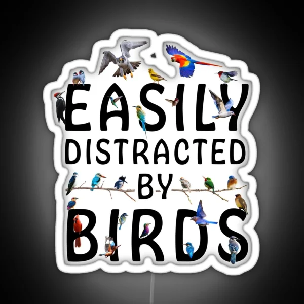 Easily Distracted By Birds RGB Neon Sign
