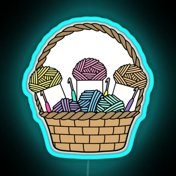 Easter Basket Of Yarn RGB Neon Sign