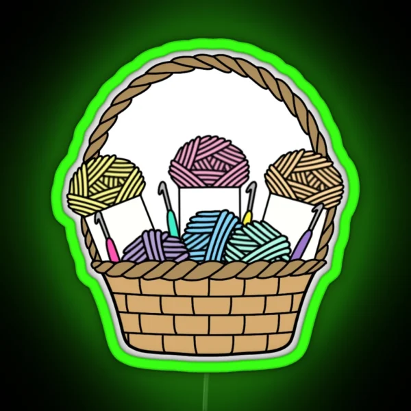 Easter Basket Of Yarn RGB Neon Sign