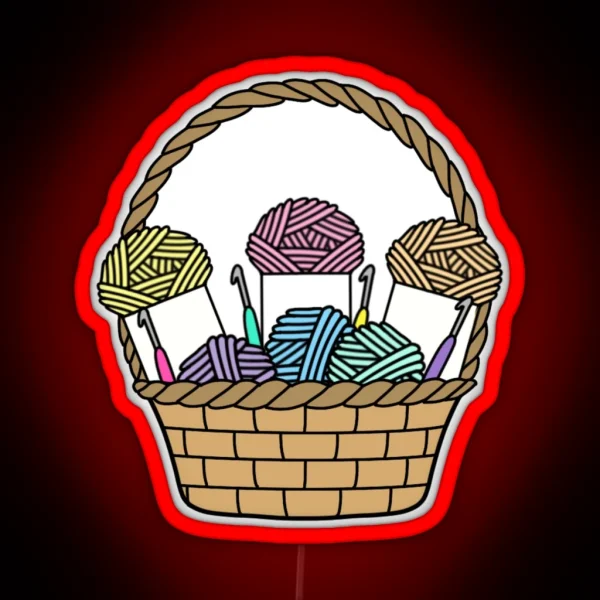 Easter Basket Of Yarn RGB Neon Sign
