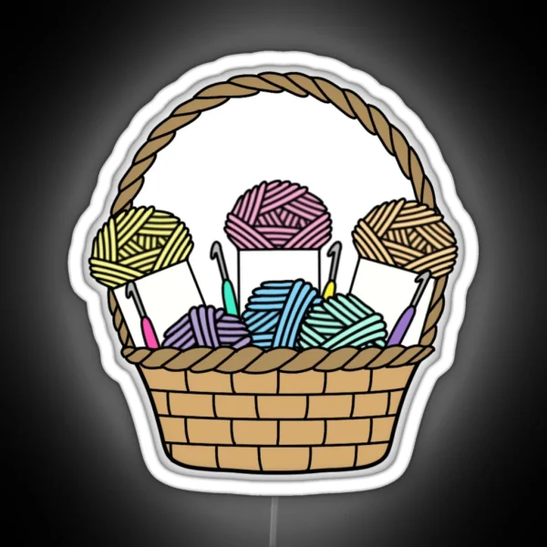 Easter Basket Of Yarn RGB Neon Sign