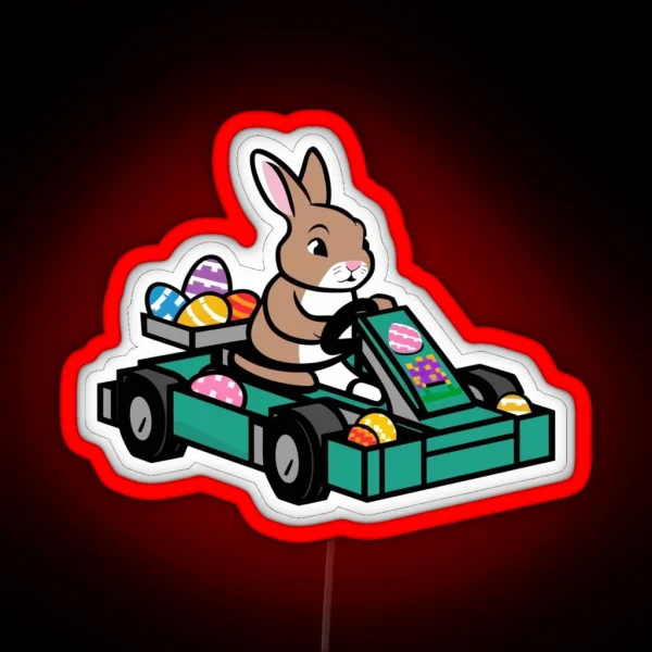 Easter Bunny In The Vehicle RGB Neon Sign