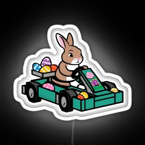 Easter Bunny In The Vehicle RGB Neon Sign