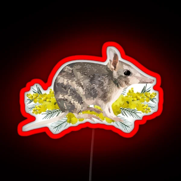 Eastern Barred Bandicoot And Golden Wattle RGB Neon Sign