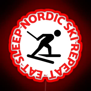 Eat Sleep Nordic Ski Repeat For The Skiing Winter Sports Lover RGB Neon Sign