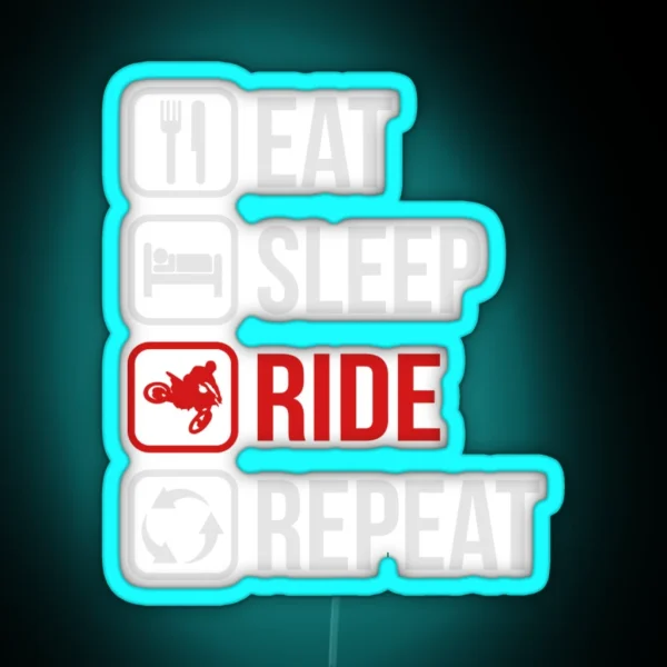 Eat Sleep Ride Repeat RGB Neon Sign