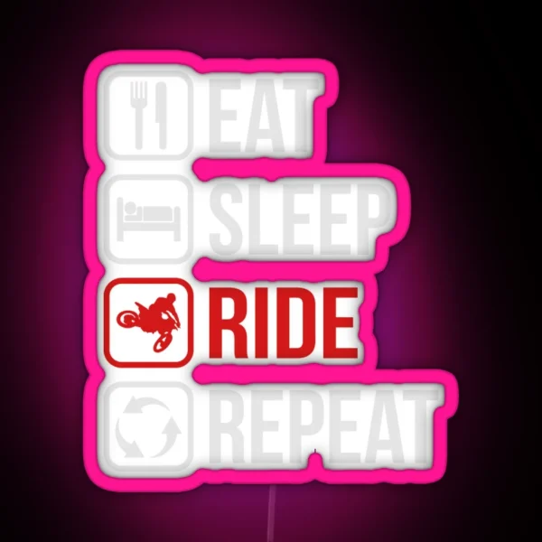 Eat Sleep Ride Repeat RGB Neon Sign