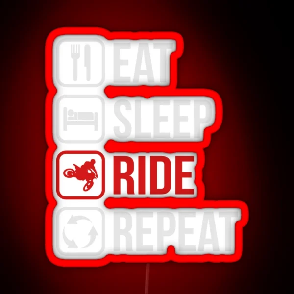 Eat Sleep Ride Repeat RGB Neon Sign