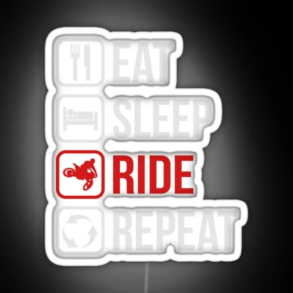 Eat Sleep Ride Repeat RGB Neon Sign