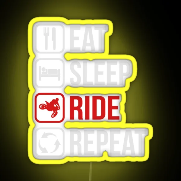 Eat Sleep Ride Repeat RGB Neon Sign