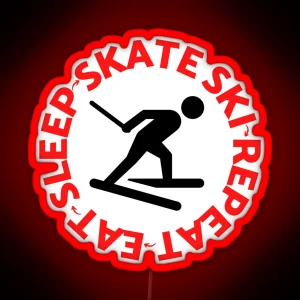 Eat Sleep Skate Ski Repeat For The Skiing Winter Sports Lover RGB Neon Sign