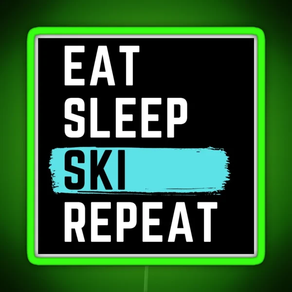 Eat Sleep Ski Repeat RGB Neon Sign