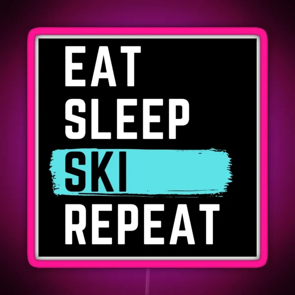 Eat Sleep Ski Repeat RGB Neon Sign