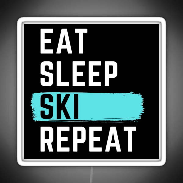 Eat Sleep Ski Repeat RGB Neon Sign