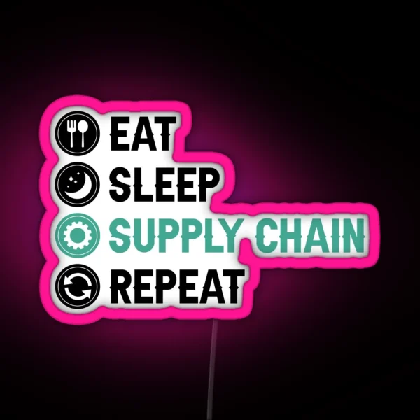 Eat Sleep Supply Chain Repeat Supply Chain RGB Neon Sign