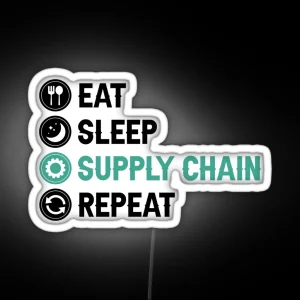 Eat Sleep Supply Chain Repeat Supply Chain Management RGB Neon Sign