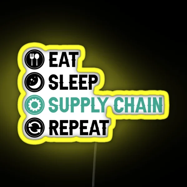 Eat Sleep Supply Chain Repeat Supply Chain RGB Neon Sign