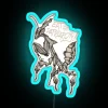 Eat The Patriarchy Punk Ghost Mantis Inclusive Feminist Ink Illustration RGB Neon Sign - Image 3