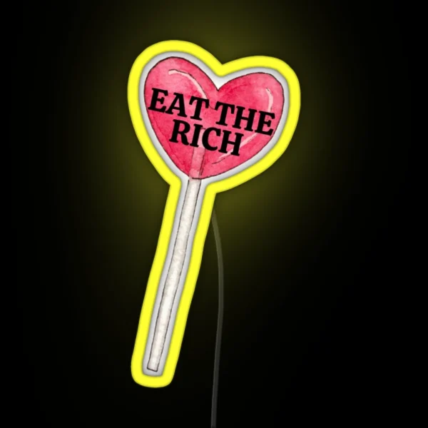 Eat The Rich Heart Shaped Lollipop RGB Neon Sign