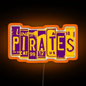 Ecu Pirates License Plate RGB Neon Sign