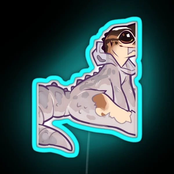 Edible Gecko Onsie RGB Neon Sign