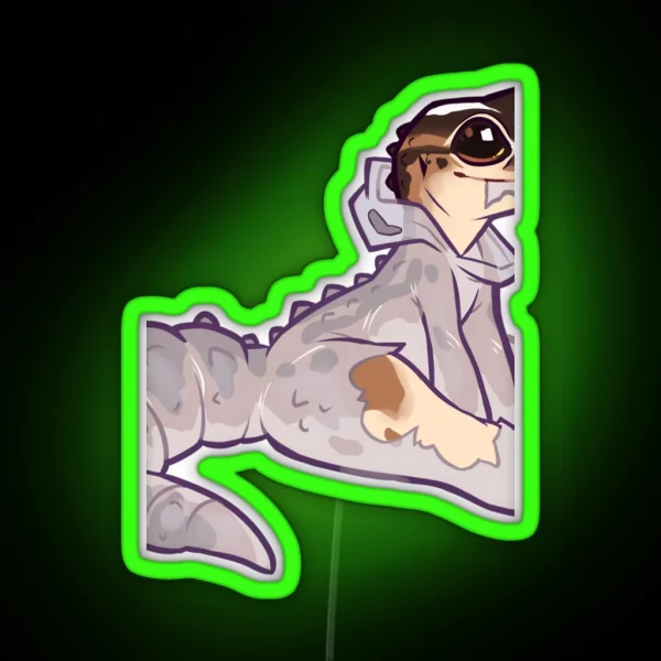 Edible Gecko Onsie RGB Neon Sign