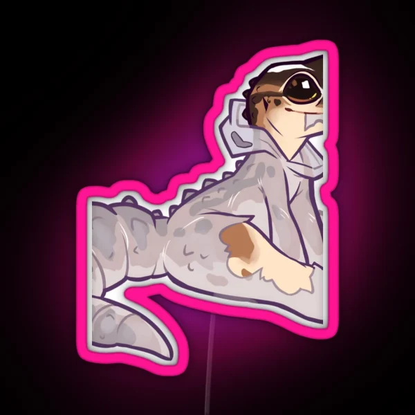 Edible Gecko Onsie RGB Neon Sign