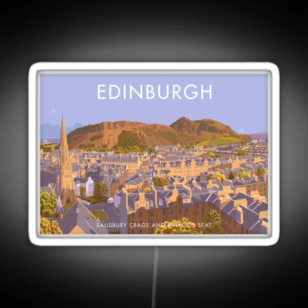 Edinburgh Salisbury Crags Arthur S Seat RGB Neon Sign