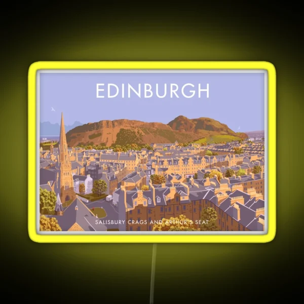 Edinburgh Salisbury Crags Arthur S Seat RGB Neon Sign